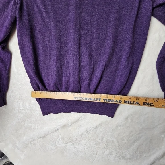 Toscano sweater mens large 100%  Merino wool Pullover  Purple made in Italy - Picture 6 of 11
